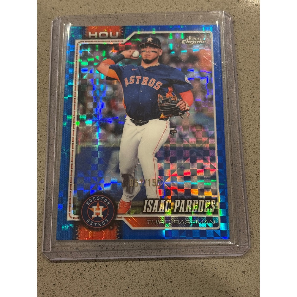 2026 Topps Chrome Isaac Paredes Houston Astros Blue X-Fractor /150 #32